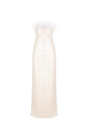 Lüks Kaliteli Elbise Modellerinden Sequin White Dress